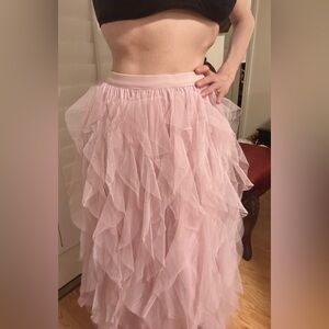Soho Apparel Blush Tulle Skirt M